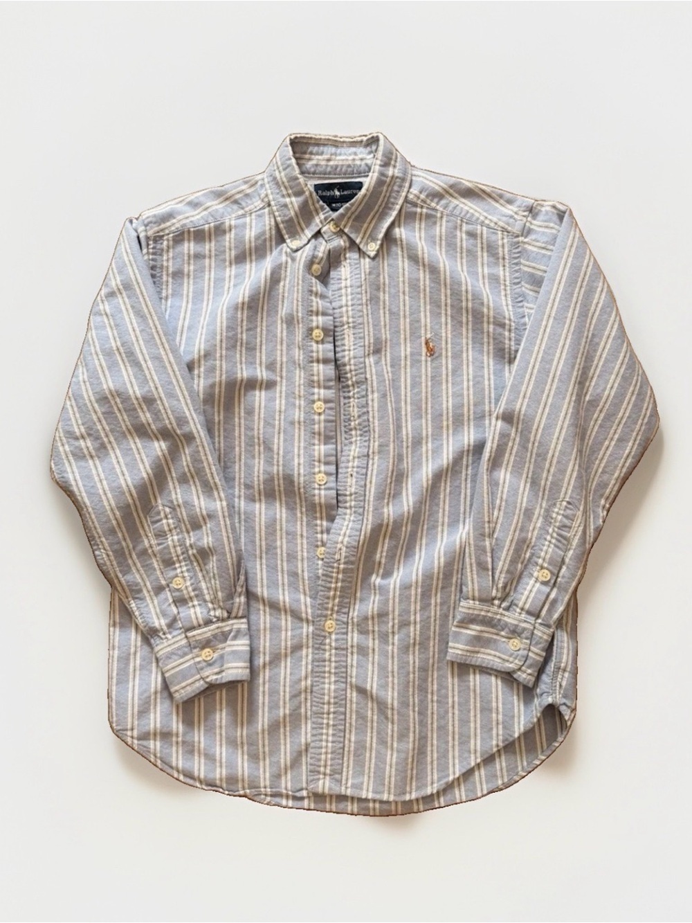 Boys Oxford Ralph Lauren Light Blue and White Striped Button-Down Shirt